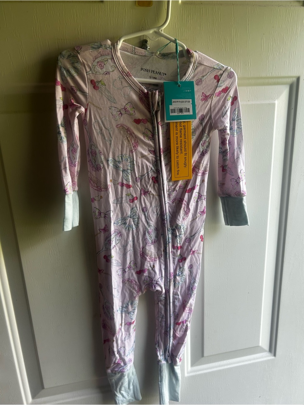 NWT Posh Peanut Pink Zip One-Piece Pajamas 12-18 months